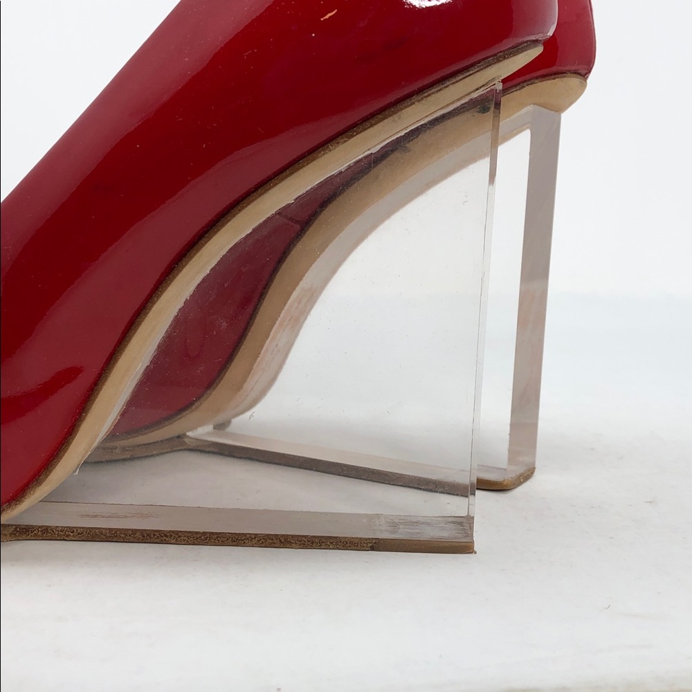Maison Martin Margiela x H&M Plexi Red Patent Leather Womens Wedge Heels Size 10 - Picture 7 of 10